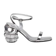 Zilveren Paillet Hakken Sandalen Paco Rabanne , Gray , Dames