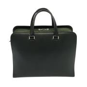 Pre-owned Leather briefcases Louis Vuitton Vintage , Green , Heren