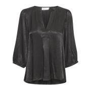 Meteoriet Top Blouse 3/4 Mouwen Karen by Simonsen , Black , Dames