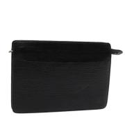 Pre-owned Leather clutches Louis Vuitton Vintage , Black , Dames