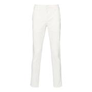 Witte Slim Fit Corduroy Broek Dondup , White , Heren