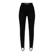 Leggings met logo Versace , Black , Dames