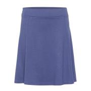 Blauw Indigo Jersey Rok Kaffe , Blue , Dames