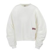 Katoenen Sweatshirt met Glitterlogo 8PM , White , Dames