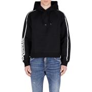 Logo Print Cotton Hoodie Sweatshirt Dsquared2 , Black , Heren