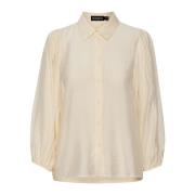 Vrouwelijk shirt met pofmouwen Soaked in Luxury , Beige , Dames