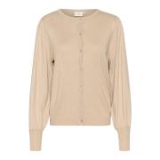 Grijze Cardigan met Pofmouwen Kaffe , Beige , Dames