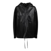 Capuchonjas Klassiek Zilver Logo Patch Helmut Lang , Black , Dames