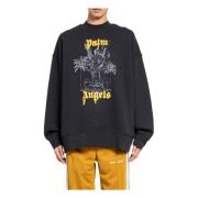 Zwarte Crewneck Potlood Grafische Sweatshirt Palm Angels , Black , Her...