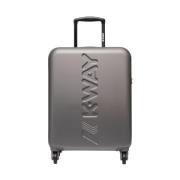 Grijze Cabin Bag met Maxi Logo en TSA-slot K-Way , Gray , Heren