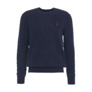 Blauwe Gebreide Trui Aw24 Handwas Ralph Lauren , Blue , Heren