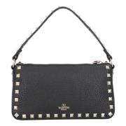 Leather handbags Valentino , Black , Dames