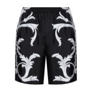 Zijden shorts Versace , Black , Heren