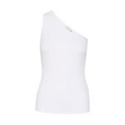 One Shoulder Top Optical White Kaffe , White , Dames