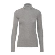 Rollneck T-Shirt Grijs Melange Kaffe , Gray , Dames