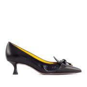 Zwarte Leren Boog Detail Pumps Mara Bini , Black , Dames