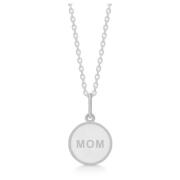 Zilveren MOM Ketting met Wit Emaille Frk. Lisberg , Gray , Dames