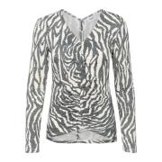 Zebra Graphic Blouse met Gerimpelde Voorkant Saint Tropez , Multicolor...