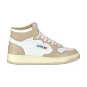 Hoge Top Leren Sneakers Medalist Autry , Beige , Dames