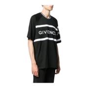 Zwart Logo Relief Oversized T-shirt Givenchy , Black , Heren