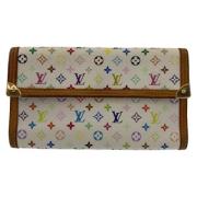 Pre-owned Canvas wallets Louis Vuitton Vintage , White , Dames