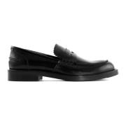 Zwarte Leren Penny Loafer Schoenen Guglielmo Rotta , Black , Dames