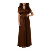 Blondie Maxi Jurk in Roestkleur Semicouture , Brown , Dames