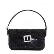 Zwarte Sequin Habibi Tas Gedebe , Black , Dames