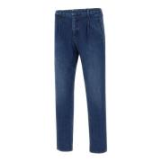 Blauwe Stretch Denim Jeans Incotex , Blue , Heren