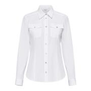 Witte popeline overhemd met lange mouwen Marella , White , Dames