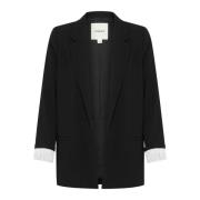 Fold-Up Blazer Zwart Soaked in Luxury , Black , Dames