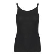 Zwarte Rollneck Tank Top Soaked in Luxury , Black , Dames