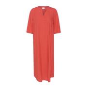 Kaftan Jurk V-Hals Cayenne Kaffe , Orange , Dames