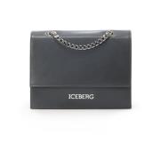 Vogue Leren Schoudertas met Ketting Iceberg , Gray , Dames