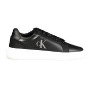 Sportieve Zwarte Veterschoenen met Print Calvin Klein , Black , Heren