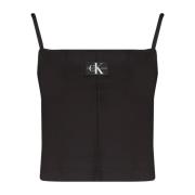 Zwarte Top met Dunne Bandjes Calvin Klein , Black , Dames