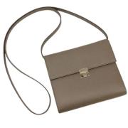 Pre-owned Leather shoulder-bags Hermès Vintage , Gray , Dames