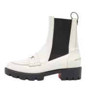 Pre-owned Leather boots Christian Louboutin Pre-owned , White , Dames