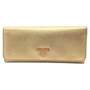 Pre-owned Leather wallets Prada Vintage , Yellow , Dames