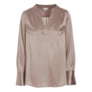 Zijden Mix Losvallende Blouse Dea Kudibal , Beige , Dames