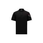 Logo-Patch Katoenen T-Shirt Moncler , Black , Heren