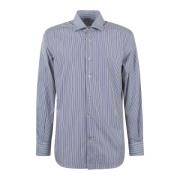 Heren Casual Overhemd Kiton , Blue , Heren