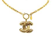 Pre-owned Metal necklaces Chanel Vintage , Yellow , Dames