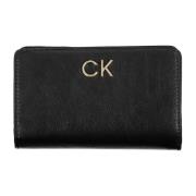 Damesportemonnee Zwart Rfid Ritssluiting Calvin Klein , Black , Dames