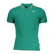 Polo Korte Mouwen Groen Contrast Logo K-Way , Green , Heren