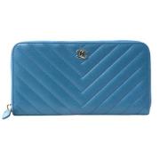 Pre-owned Leather wallets Chanel Vintage , Blue , Dames