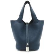 Pre-owned Leather handbags Hermès Vintage , Blue , Dames