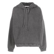 Grijze Logo Patch Katoenen Hoodie Acne Studios , Gray , Heren