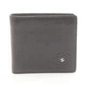 Pre-owned Leather wallets Chanel Vintage , Black , Dames