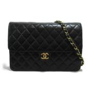 Pre-owned Leather chanel-bags Chanel Vintage , Black , Dames